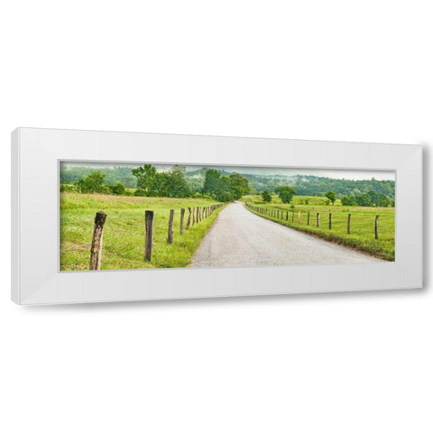 Country Road Panorama I White Modern Wood Framed Art Print by McLoughlin, James
