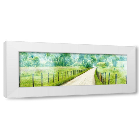 Country Road Panorama II White Modern Wood Framed Art Print by McLoughlin, James