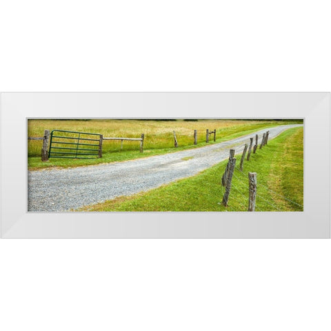 Country Road Panorama III White Modern Wood Framed Art Print by McLoughlin, James