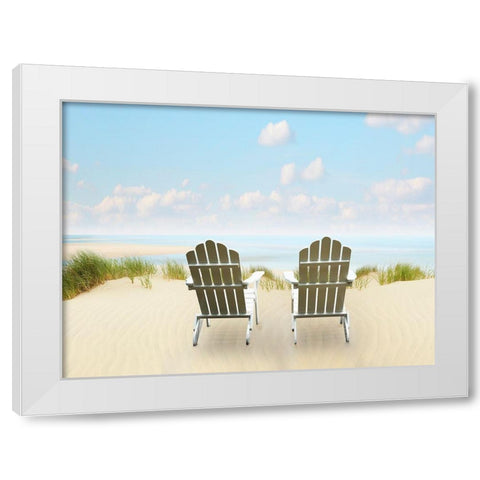 Beachscape Photo I White Modern Wood Framed Art Print by McLoughlin, James