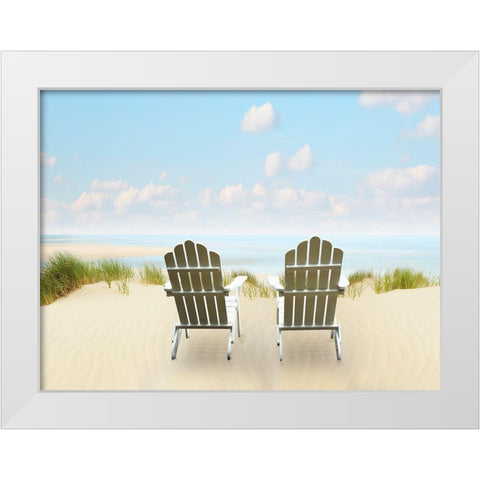 Beachscape Photo I White Modern Wood Framed Art Print by McLoughlin, James