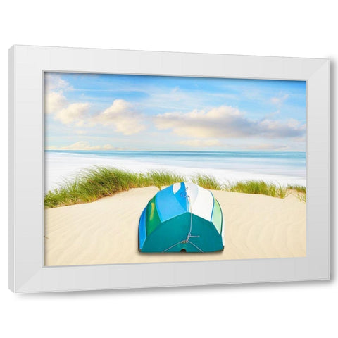 Beachscape Photo III White Modern Wood Framed Art Print by McLoughlin, James