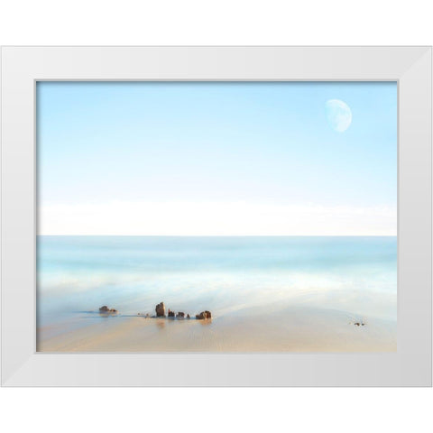 Beachscape Photo V White Modern Wood Framed Art Print by McLoughlin, James