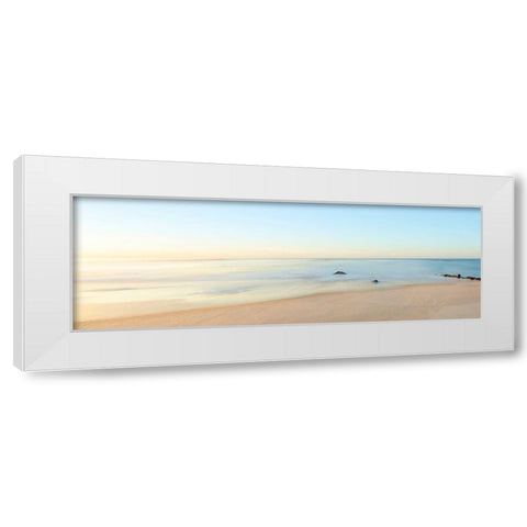 Beachscape Panorama II White Modern Wood Framed Art Print by McLoughlin, James
