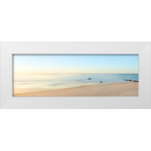 Beachscape Panorama II White Modern Wood Framed Art Print by McLoughlin, James