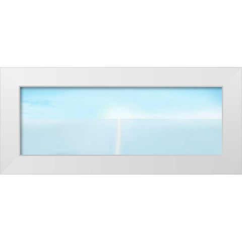 Beachscape Panorama IV White Modern Wood Framed Art Print by McLoughlin, James