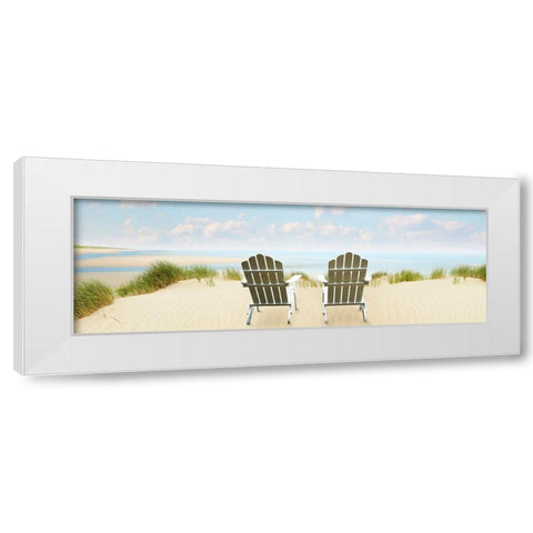 Beachscape Panorama VI White Modern Wood Framed Art Print by McLoughlin, James