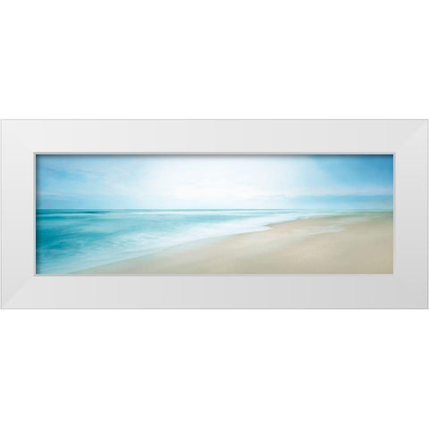Beachscape Panorama VIII White Modern Wood Framed Art Print by McLoughlin, James