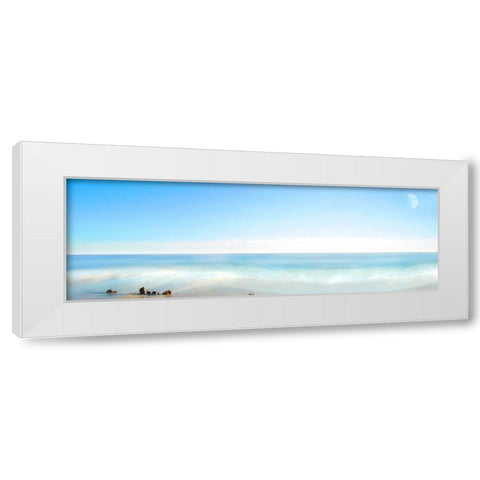 Beachscape Panorama IX White Modern Wood Framed Art Print by McLoughlin, James