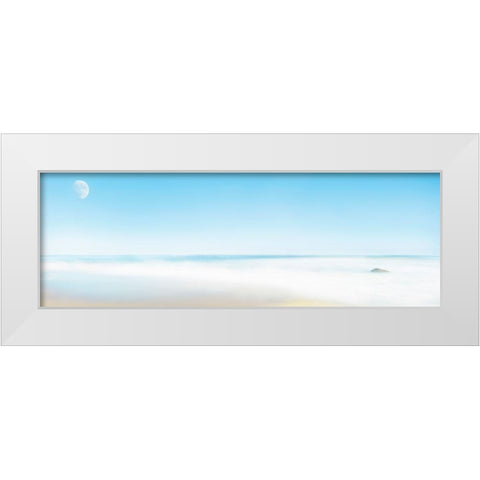 Beachscape Panorama X White Modern Wood Framed Art Print by McLoughlin, James