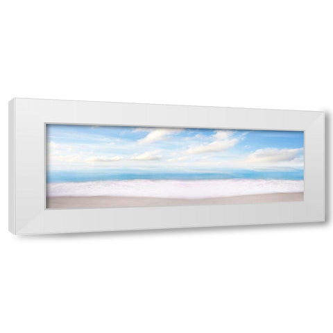 Beachscape Panorama XI White Modern Wood Framed Art Print by McLoughlin, James