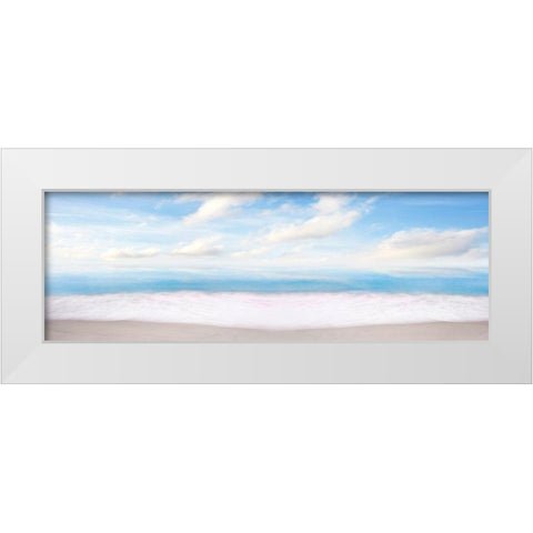 Beachscape Panorama XI White Modern Wood Framed Art Print by McLoughlin, James