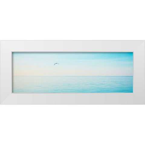 Beachscape Panorama XII White Modern Wood Framed Art Print by McLoughlin, James