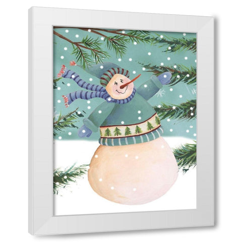 Snow is Falling I White Modern Wood Framed Art Print by Moore, Regina