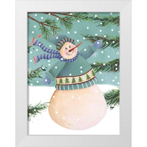 Snow is Falling I White Modern Wood Framed Art Print by Moore, Regina