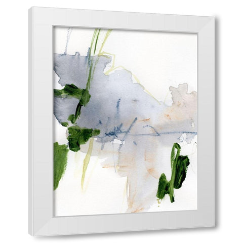 Green and Grey I White Modern Wood Framed Art Print by Barnes, Victoria