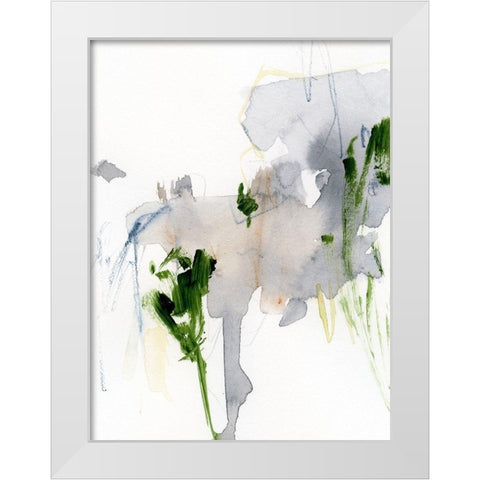 Green and Grey II White Modern Wood Framed Art Print by Barnes, Victoria