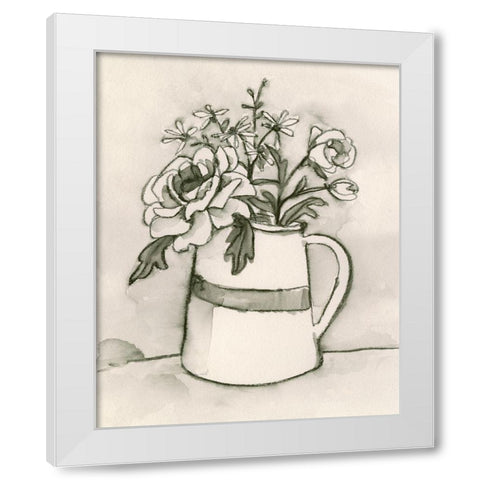 Bouquet Scribble II White Modern Wood Framed Art Print by Caroline, Emma