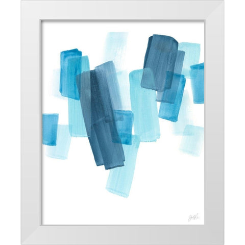 Azure Fragment I White Modern Wood Framed Art Print by Vess, June Erica