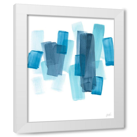 Azure Fragment II White Modern Wood Framed Art Print by Vess, June Erica