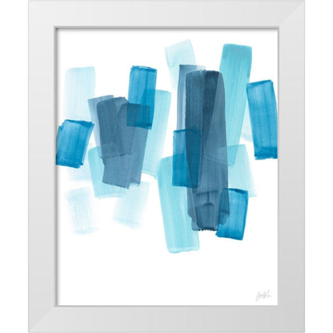 Azure Fragment II White Modern Wood Framed Art Print by Vess, June Erica