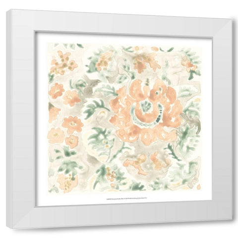 Terracotta Garden Tile I White Modern Wood Framed Art Print by Vess, June Erica