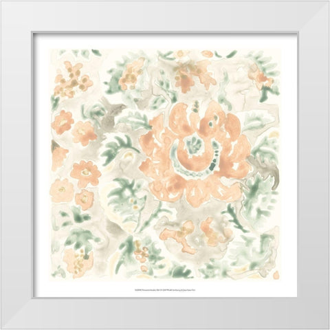 Terracotta Garden Tile I White Modern Wood Framed Art Print by Vess, June Erica