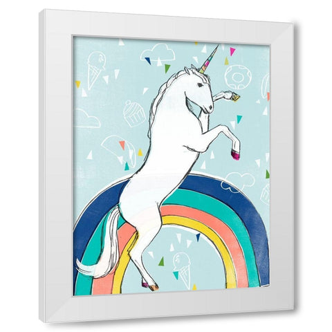 Funky Fun I White Modern Wood Framed Art Print by Vess, June Erica
