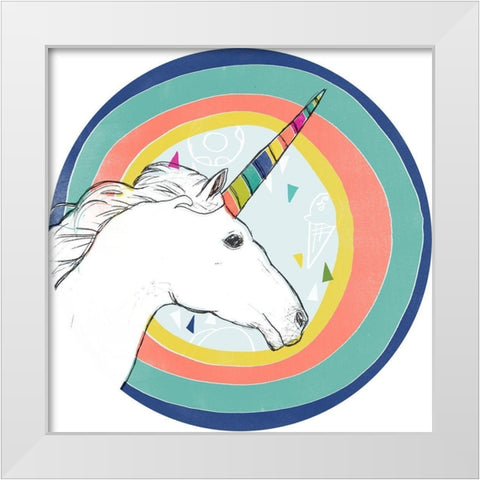 Funky Fun III White Modern Wood Framed Art Print by Vess, June Erica