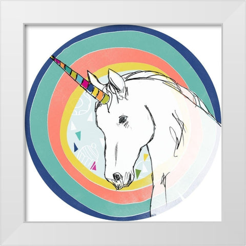 Funky Fun IV White Modern Wood Framed Art Print by Vess, June Erica