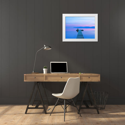 Lakescape I White Modern Wood Framed Art Print by McLoughlin, James