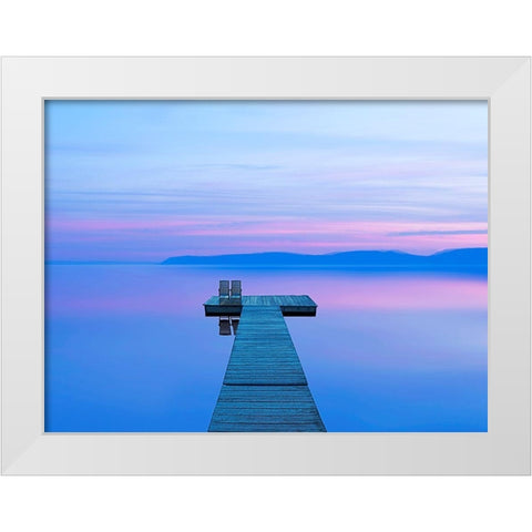 Lakescape I White Modern Wood Framed Art Print by McLoughlin, James