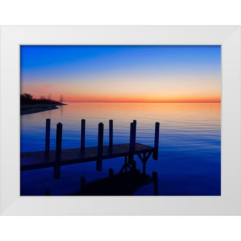 Lakescape V White Modern Wood Framed Art Print by McLoughlin, James