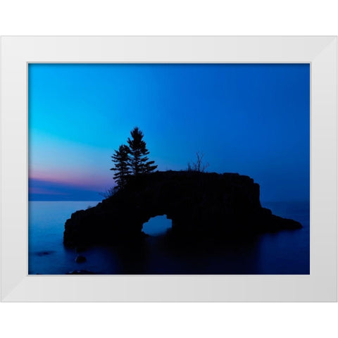 Lakescape XI White Modern Wood Framed Art Print by McLoughlin, James