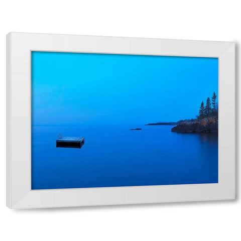 Lakescape XII White Modern Wood Framed Art Print by McLoughlin, James