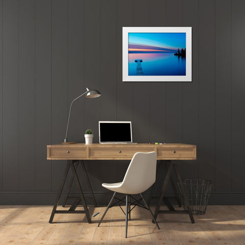 Lakescape XIII White Modern Wood Framed Art Print by McLoughlin, James