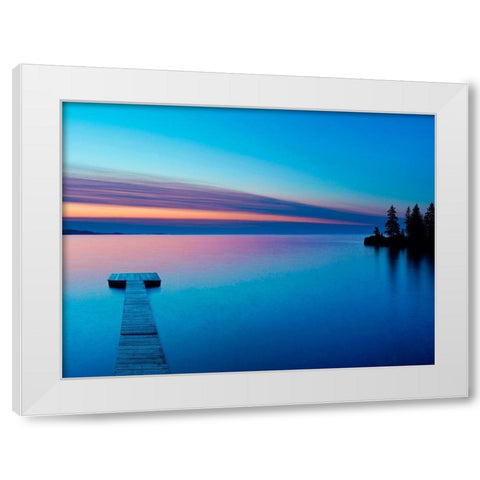 Lakescape XIII White Modern Wood Framed Art Print by McLoughlin, James