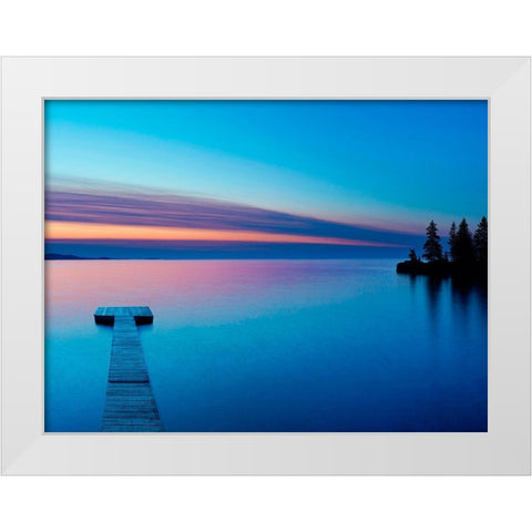 Lakescape XIII White Modern Wood Framed Art Print by McLoughlin, James