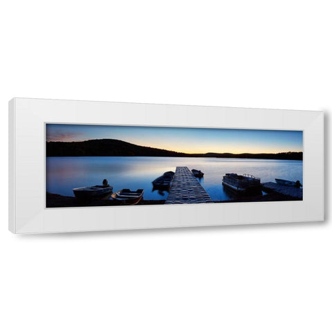 Lakescape Panorama I White Modern Wood Framed Art Print by McLoughlin, James