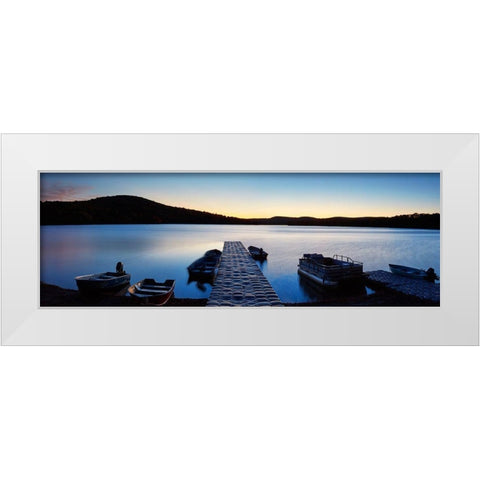 Lakescape Panorama I White Modern Wood Framed Art Print by McLoughlin, James