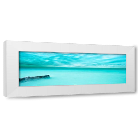 Lakescape Panorama V White Modern Wood Framed Art Print by McLoughlin, James