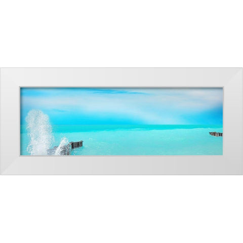 Lakescape Panorama VI White Modern Wood Framed Art Print by McLoughlin, James