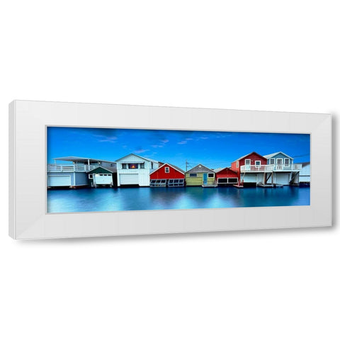 Lakescape Panorama VII White Modern Wood Framed Art Print by McLoughlin, James