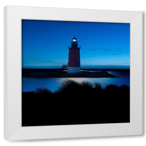 Lighthouse at Night IV White Modern Wood Framed Art Print by McLoughlin, James