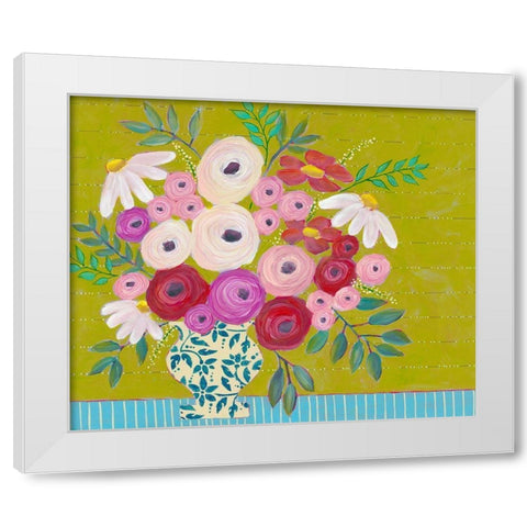 Bold Flowers I White Modern Wood Framed Art Print by Moore, Regina