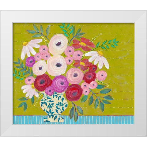 Bold Flowers I White Modern Wood Framed Art Print by Moore, Regina