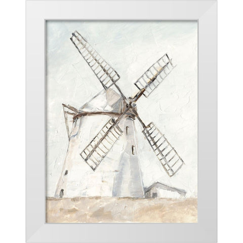 European Windmill II White Modern Wood Framed Art Print by Harper, Ethan