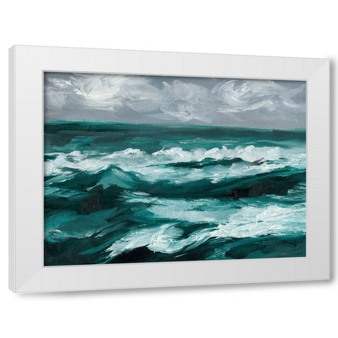 Moonlit Waves I White Modern Wood Framed Art Print by Harper, Ethan