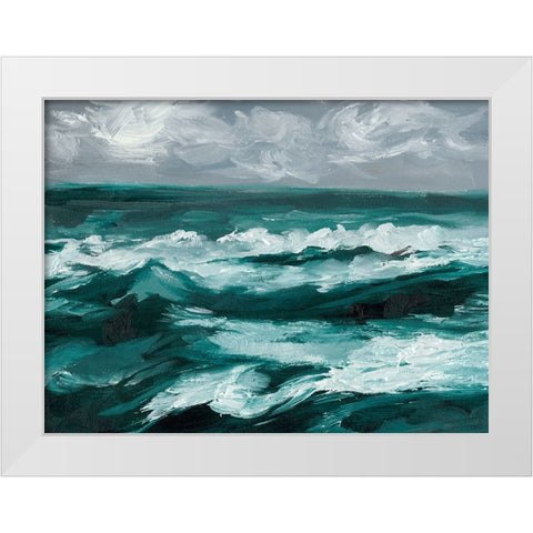 Moonlit Waves I White Modern Wood Framed Art Print by Harper, Ethan