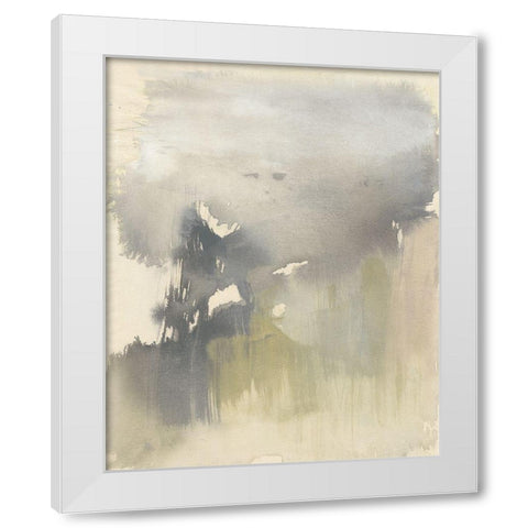 Poured Neutrals II White Modern Wood Framed Art Print by Goldberger, Jennifer